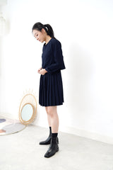 Navy pleats one piece