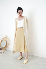 Beige A shape skirt w/ wrap layering