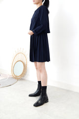Navy pleats one piece