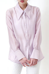 Pastel purple premium sheer shirt
