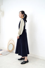 Navy corduroy one piece w/ waist string