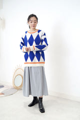 Blue diamond shape sweater