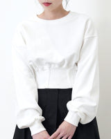 White pullover in corset hem