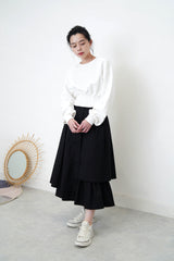 Black A shape skirt in layering