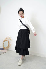 Black A shape skirt in layering