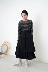 Black A shape skirt in layering