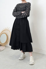 Black A shape skirt in layering