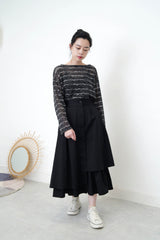 Black A shape skirt in layering