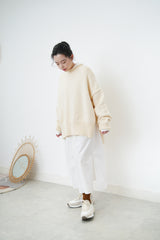 Ivory oversize sweater in split hem