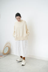 Ivory oversize sweater in split hem