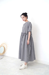Checked smock dress
