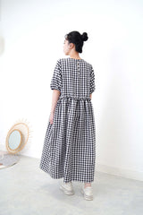 Checked smock dress