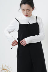 Black cami one piece w/ waist strings