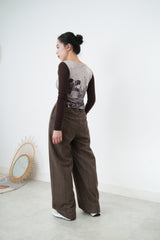 Brown metropolis crop top