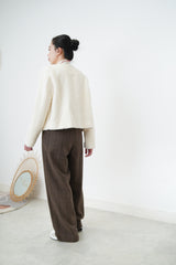 White texture jacket w/ buckles