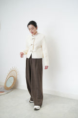 White texture jacket w/ buckles