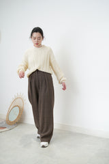 Ivory pattern sweater in balloon sleeves