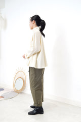 2 ways cream blouse in flare cut