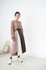 Brown soft texture crop top