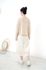 Coconut knit top in crop cut
