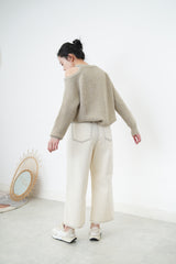 Mocha sweater in cut out shoulder