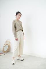 Mocha sweater in cut out shoulder