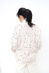 Ivory shirt in terrazzo print