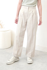 Light grey trousers in flip hem