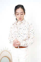 Ivory shirt in terrazzo print