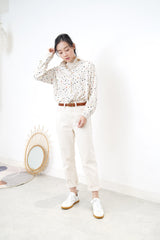 Ivory shirt in terrazzo print