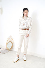 Ivory shirt in terrazzo print