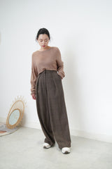 Brown soft texture crop top