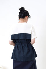 White 2 in 1 top w/ waist strap