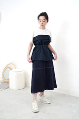 White 2 in 1 top w/ waist strap