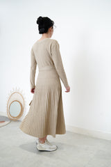 Oatmeal soft knit one piece