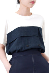 White 2 in 1 top w/ waist strap