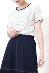 Texture cotton top in floral pattern