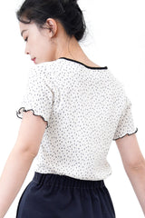Texture cotton top in floral pattern