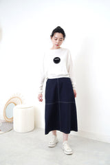 Navy cross stitching skirt