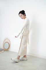 Ivory skirt w/ asy. Strap