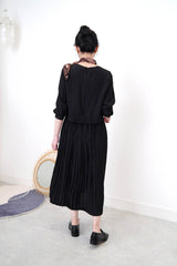 Black smooth dress in layering