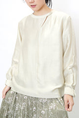 Light grey shirt w/ detail cut out collar