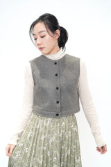 Grey button 2 way vest