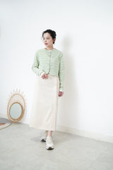 Green stripes jacket in round hem