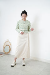 Green stripes jacket in round hem