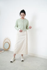 Ivory skirt w/ asy. Strap