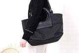 Black shopper bag w/ round handles