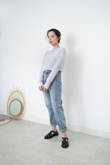 Blue stripe shirt dress