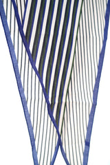 Blue stripe pattern scarf in diamond shape