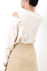 Ivory sweater w/ button up detail